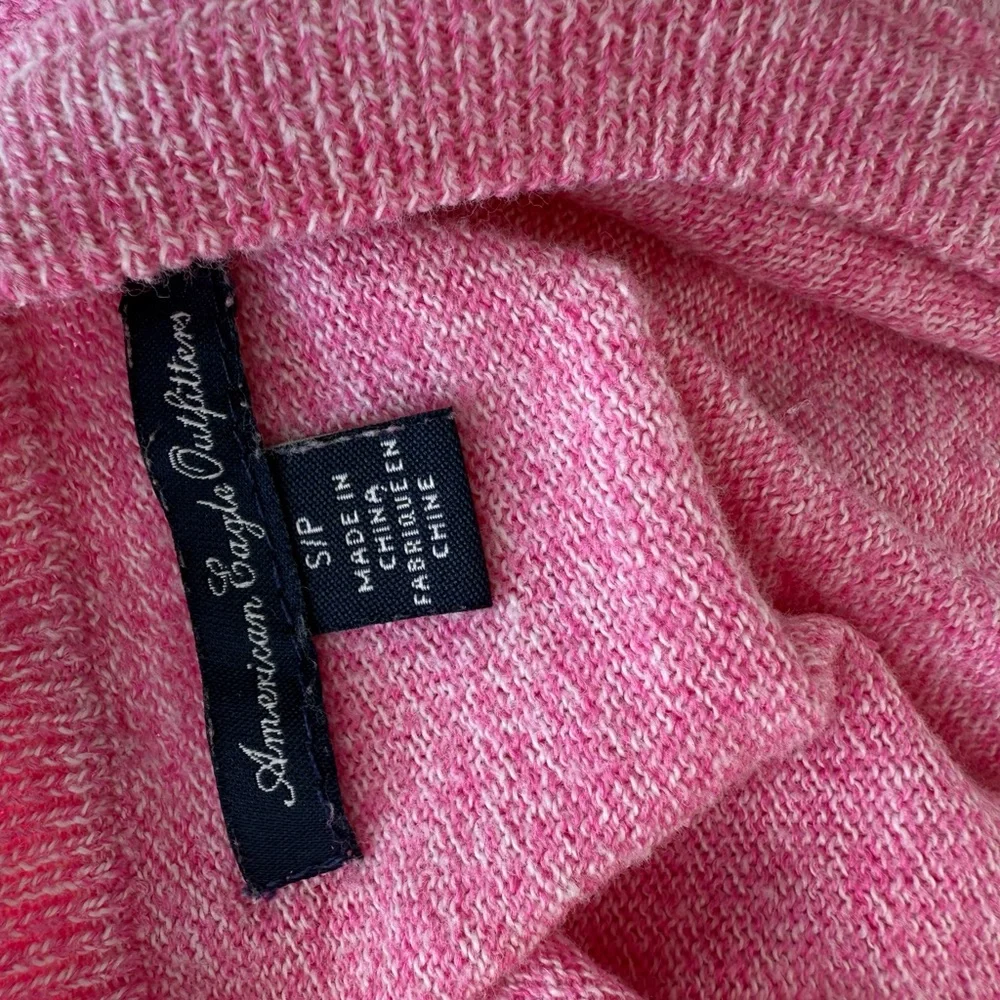 American Eagle Outfitters Pink Knit Pullover small long sleeve white fleck light - Picture 6 of 8